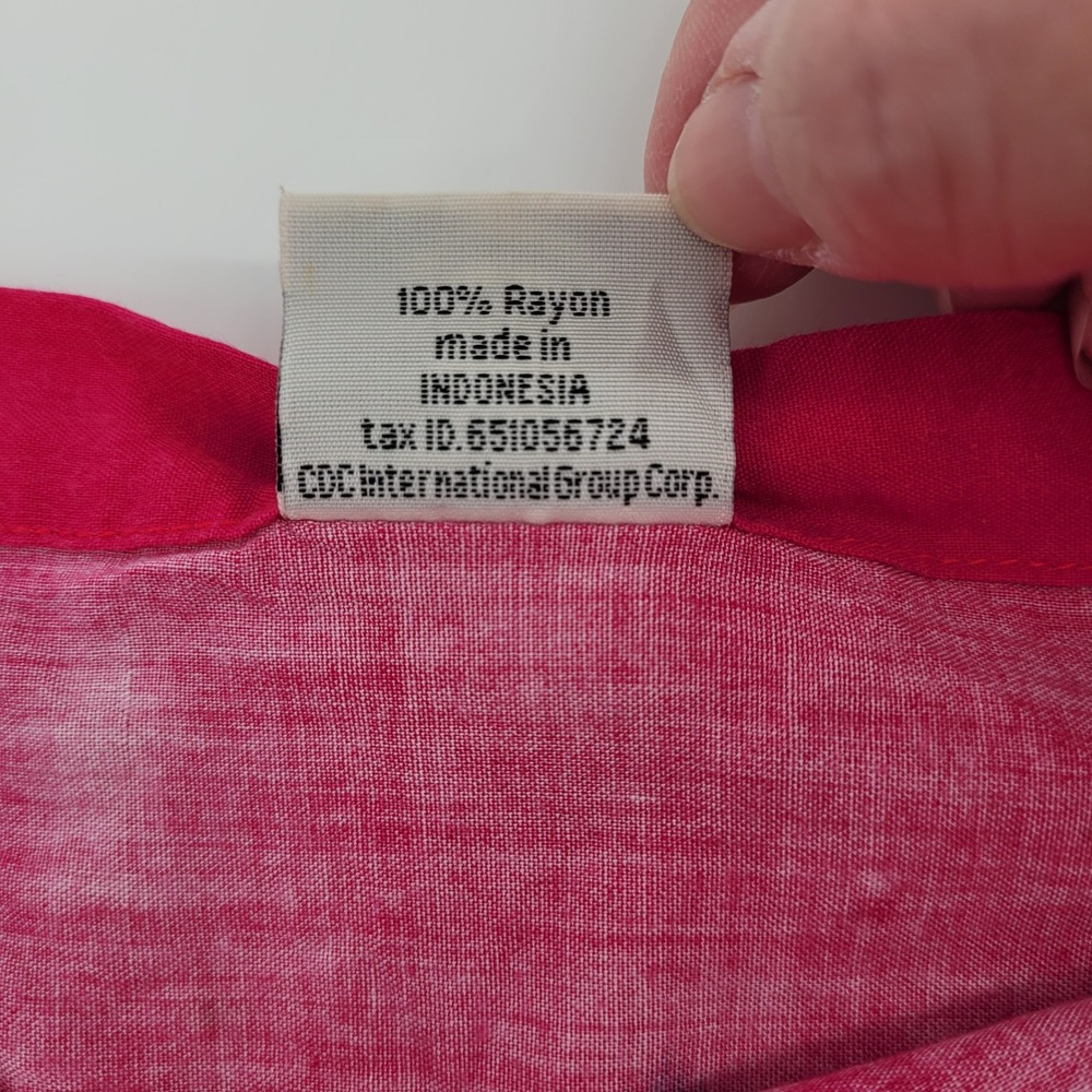 Kapal Art From Bali Pink Tropical Hula Dancer Boho Rayon Wrap Skirt Women Medium - Picture 5 of 12